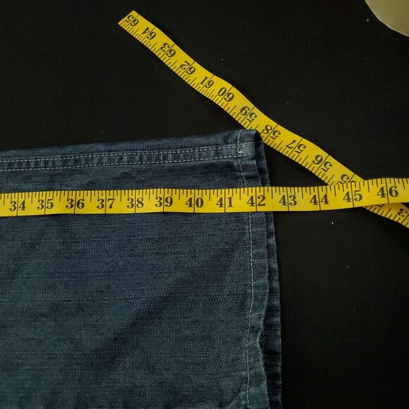 Old Skool Jeans 32 Men's Baggy Y2K Hip Hop Metallic Denim Streetwear‎ Straight - Picture 7 of 16